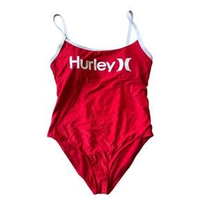 HURLEY one piece swim suit/bathing suit, size women's 2X, Red & White